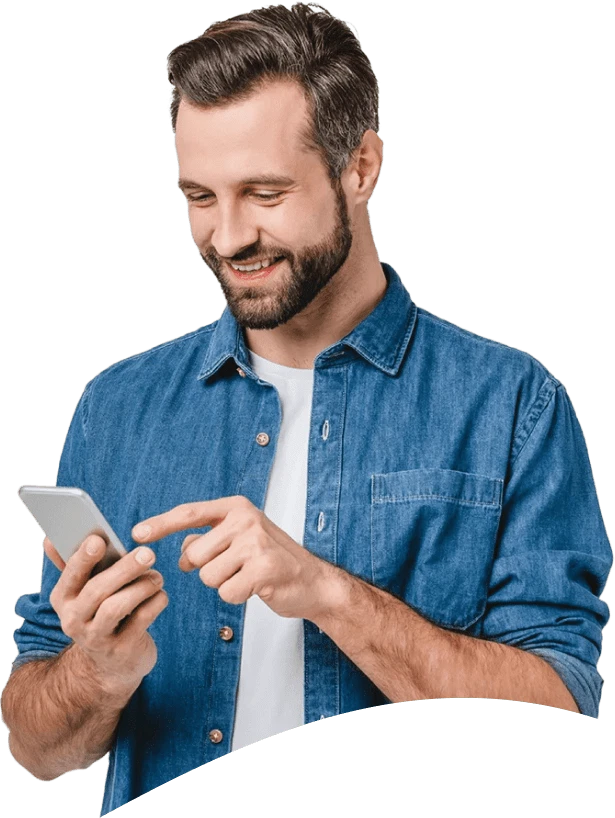 Customer using phone