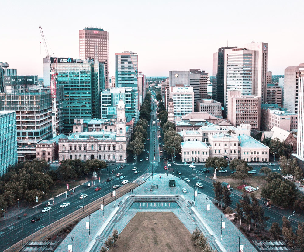 Adelaide streets from above