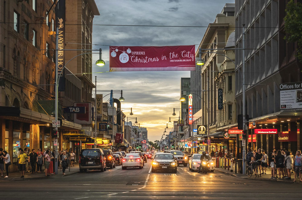 Adelaide streets at night
