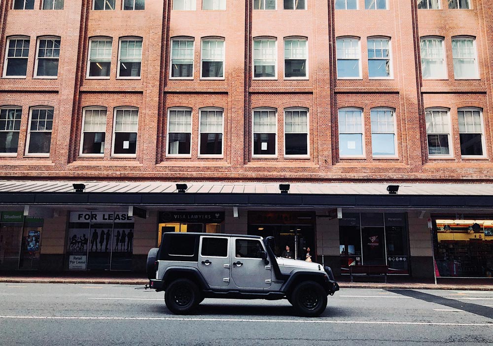 Four wheel drive vehicle on Brisbane city street