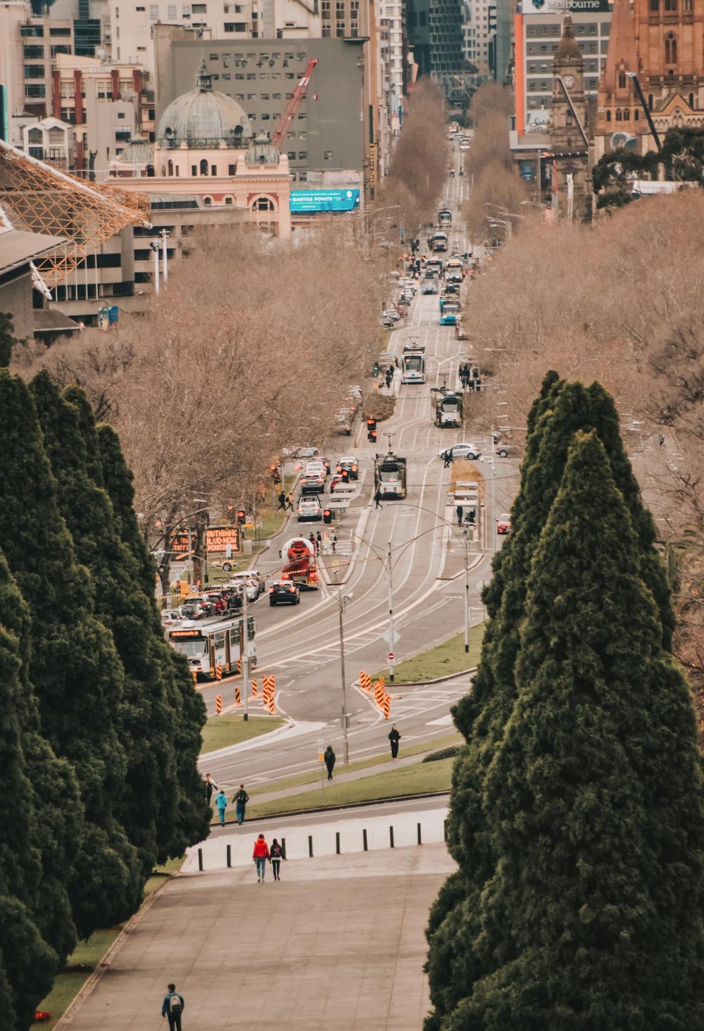 Melbourne city skyline from Shrine of Remembrance
